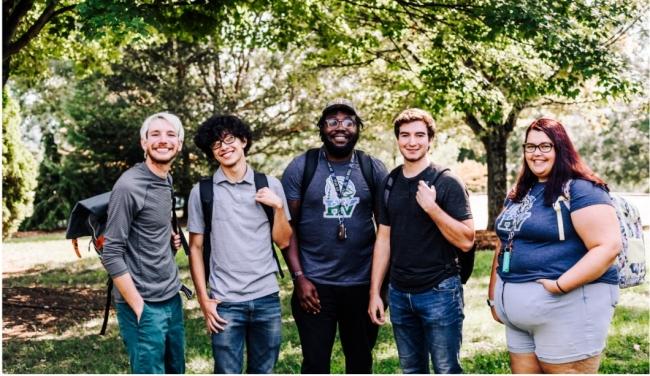 Group of students smiling at camera